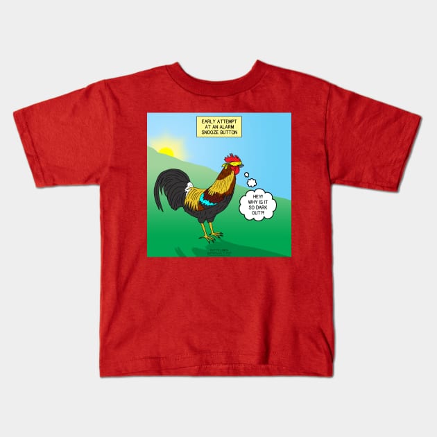 Early Attempt at an Alarm Snooze Button Kids T-Shirt by OutToLunch